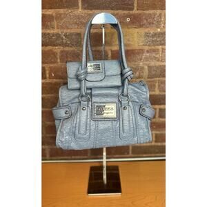Blue Guess ostrich-embossed purse + matching wallet.